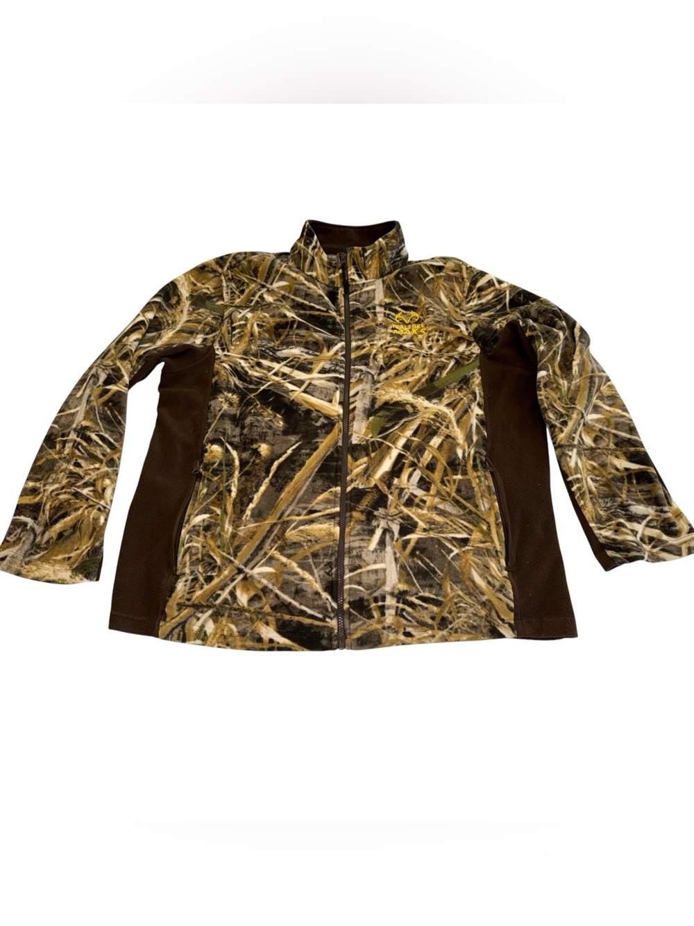 Realtree Mens Fleece Sweater Size XL Camouflage Full Zip Pockets Long Sleeve